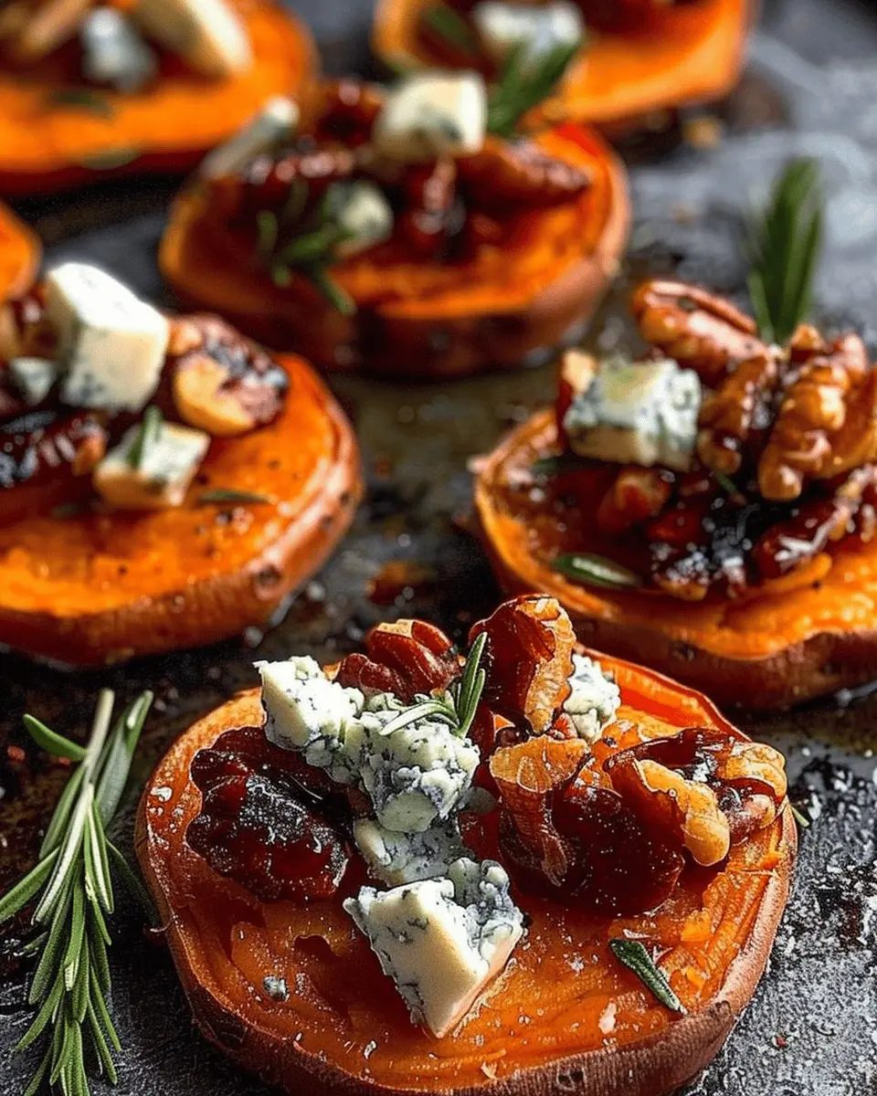 Sweet Potato Rounds with Blue Cheese: Easy Turkey Bacon Twist