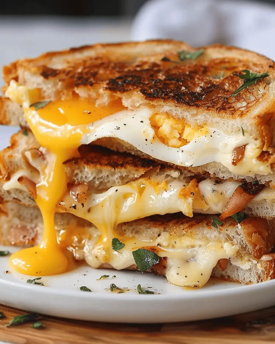 Breakfast Grilled Cheese Eggs: Indulgent Twist with Turkey Bacon