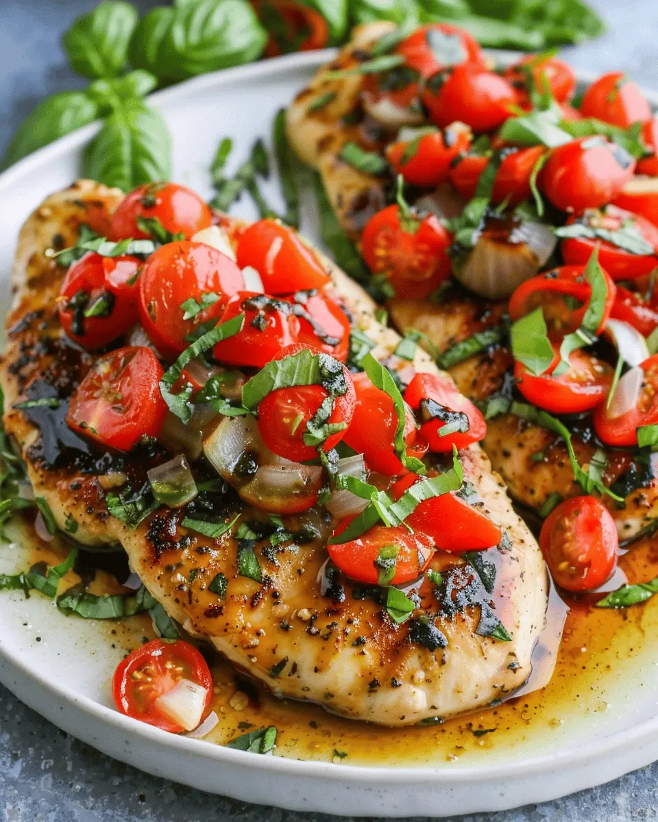 Bruschetta Chicken: Juicy Balsamic Chicken with Garlic Twist