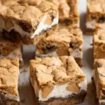 Peanut Butter Greek Yogurt Cookie Pie Bars with Crackled Tops