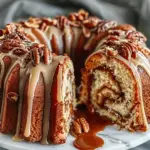 Pecan Caramel Cinnamon Roll Cream Cheese Pound Cake