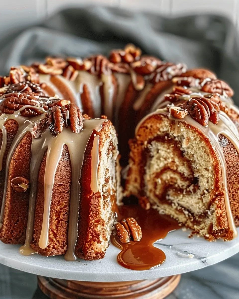 Pecan Caramel Cinnamon Roll Cake: The Best Cream Cheese Pound Cake