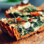 Spinach & Feta Quiche with Sweet Potato Crust