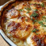 Bubbly, Crispy Potato Gratin with Parmesan & Gruyere