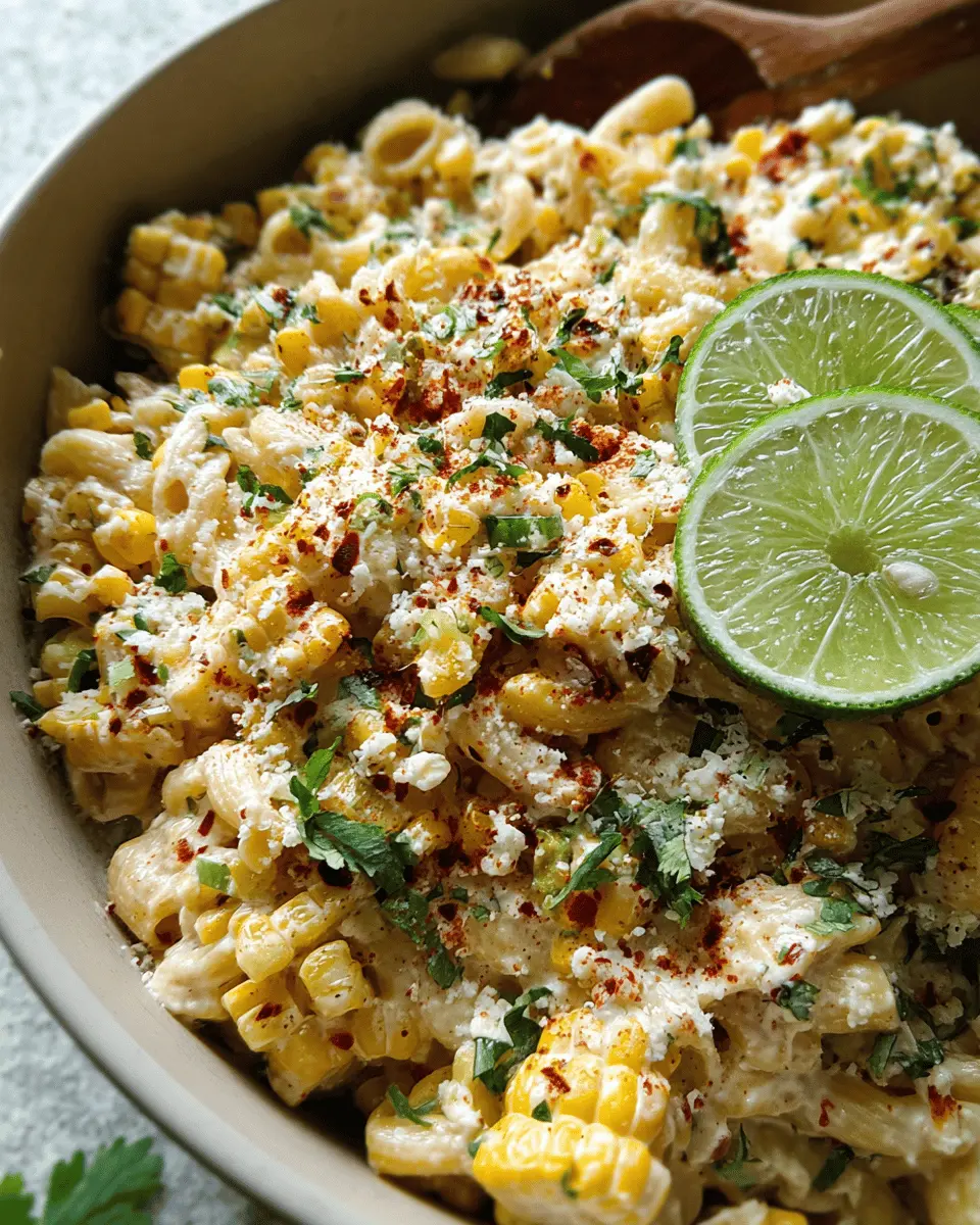 Creamy Mexican Street Corn Pasta Salad with Turkey Bacon Twist