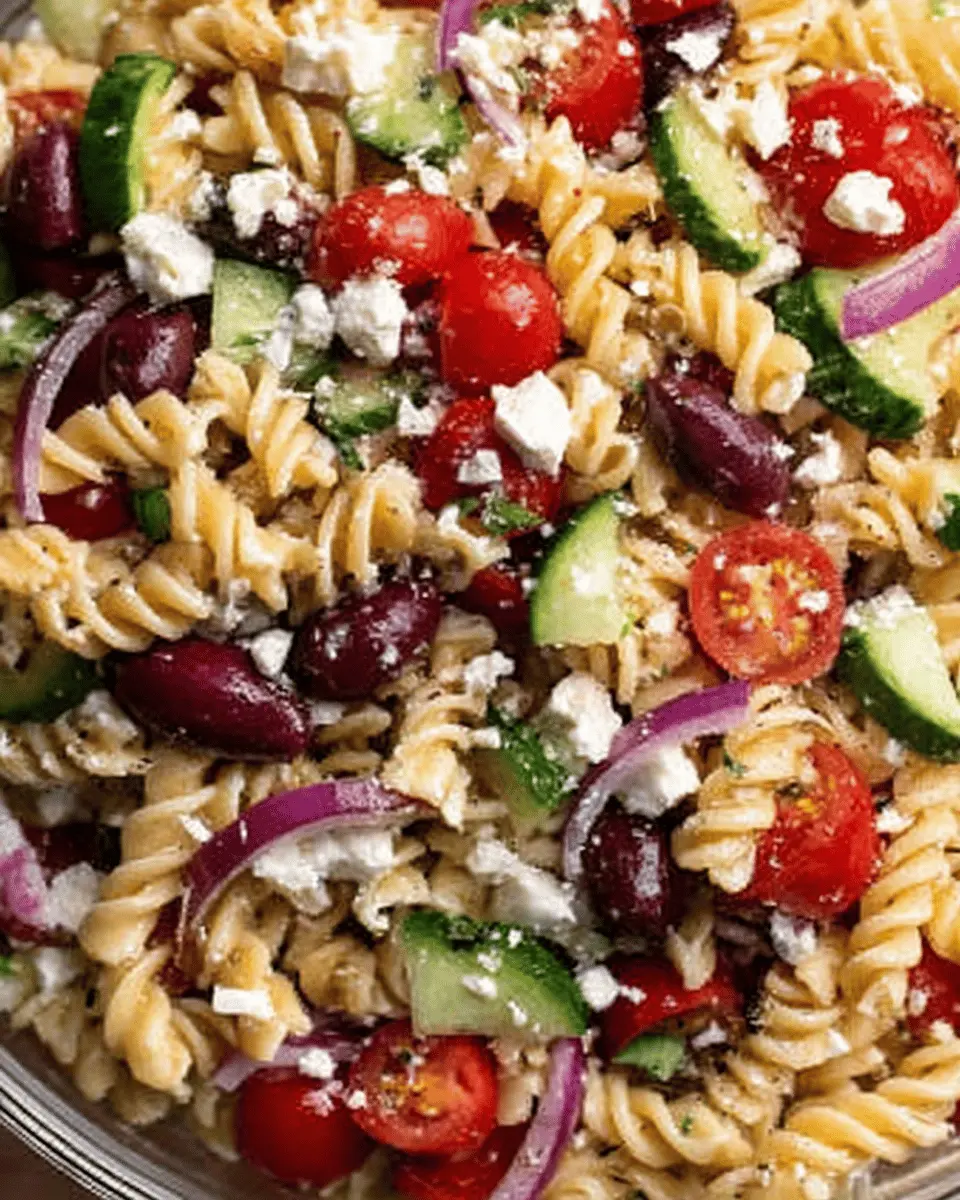 Easy Greek Pasta Salad with Turkey Bacon for Fresh Flavor Boost