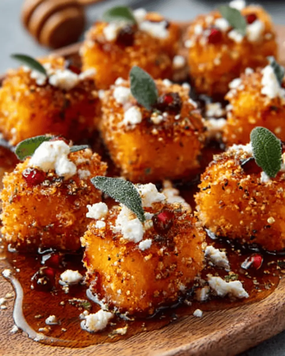 Crispy Butternut Squash Bites with Irresistible Hot Honey Feta Drizzle