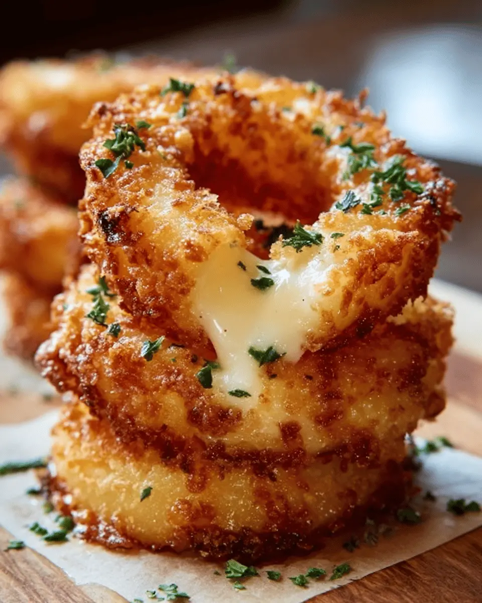 Cheesy Mozzarella-Stuffed Onion Rings: Indulgent Crispy Delight