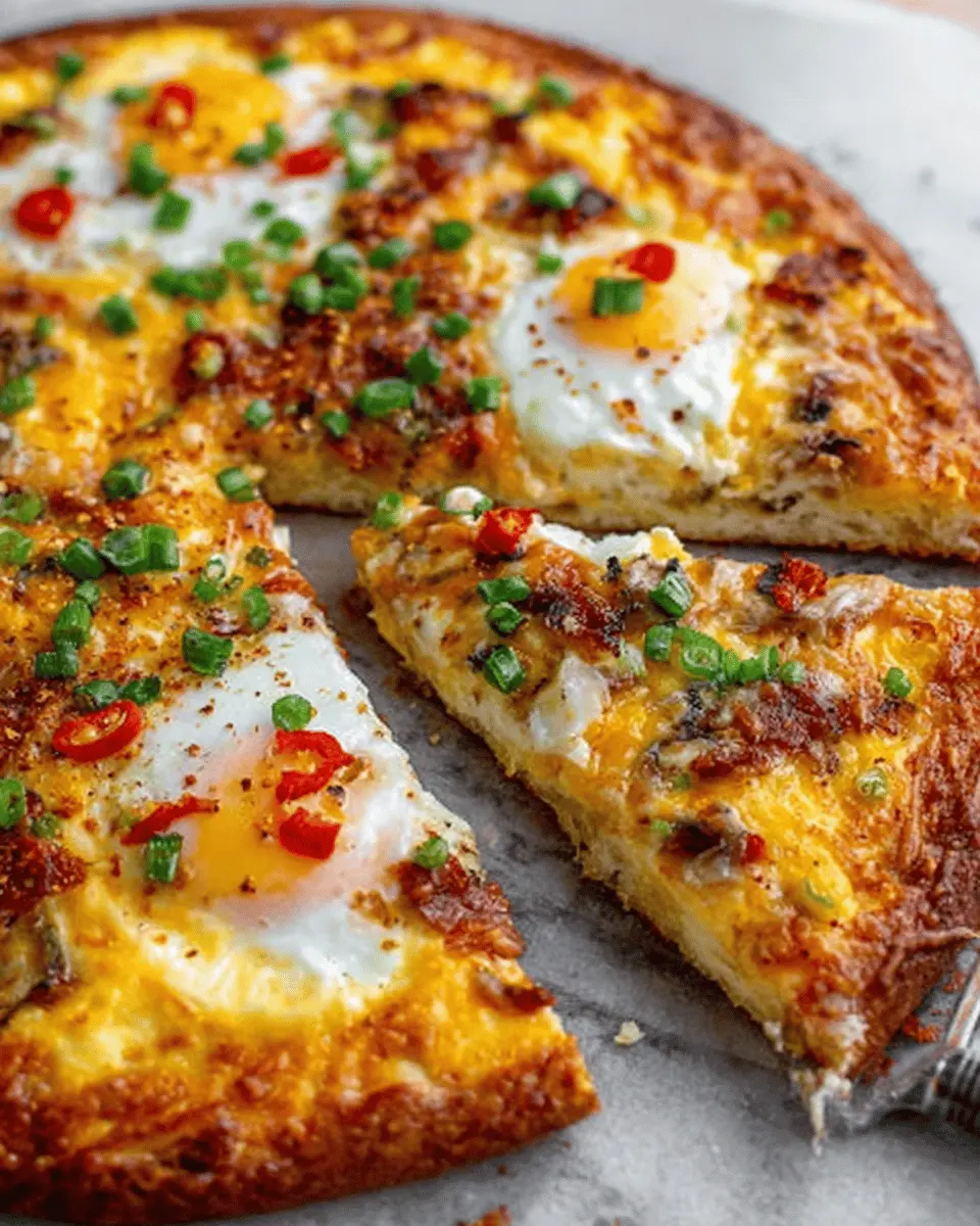 Cheese Crust Breakfast Pizza: Easy Recipe with Turkey Bacon and Chicken Ham