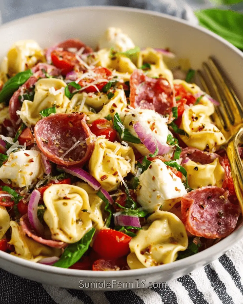 Italian Tortellini Pasta Salad: Easy Salami and Mozzarella Delight