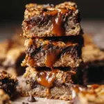 Chocolate Caramel Oatmeal Cookie Bars