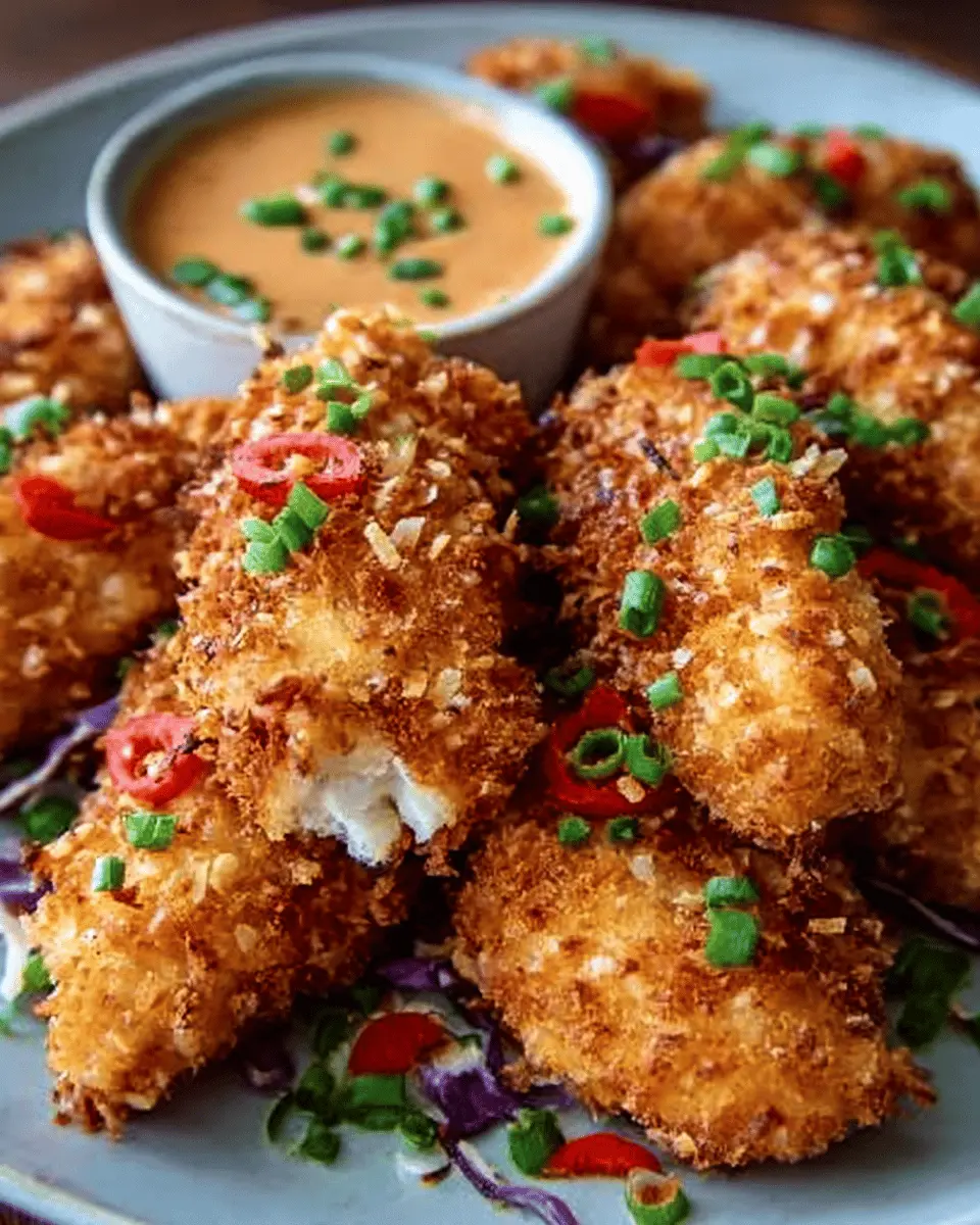 Irresistible Crunch Coconut Chicken with Easy Bang Bang Sauce