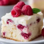 White Chocolate Raspberry Poke Cake