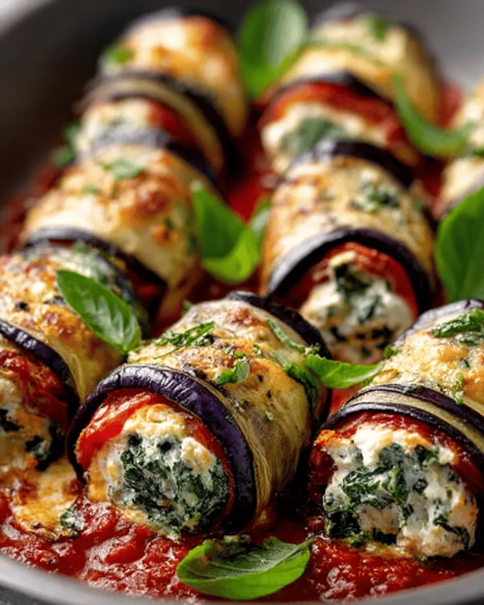 Eggplant Roll-Ups with Creamy Ricotta: Easy Indulgence with Spinach