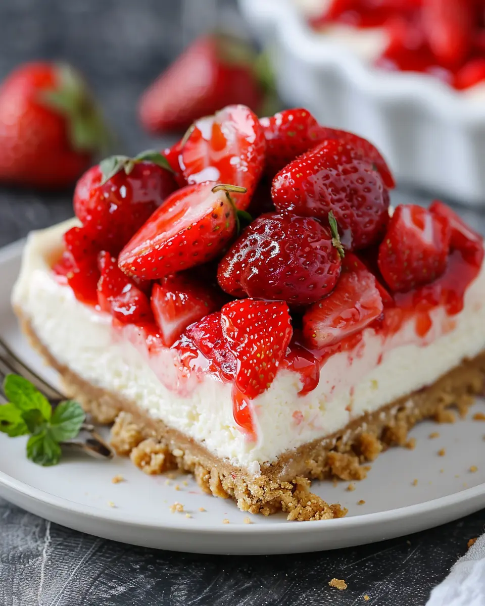 Strawberry Topped Cheesecake Dessert Recipe