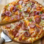 Sweet Potato, Kielbasa, and Red Onion Pizza