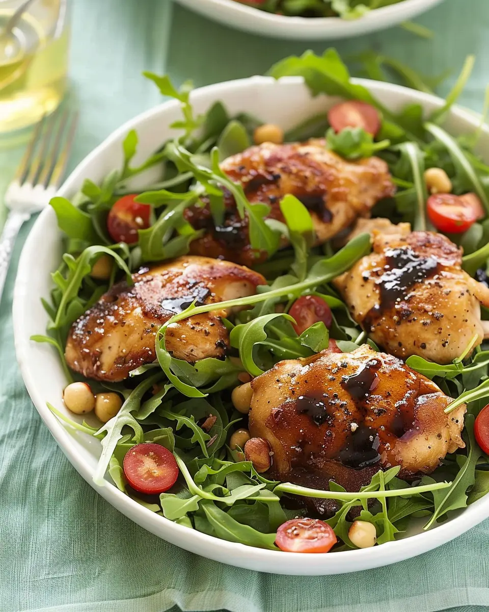 Honey Balsamic Glazed Chicken: Easy Recipe with Arugula Salad