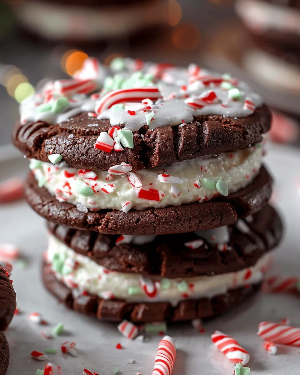 Chocolate Peppermint Sandwich Cookies Recipe
