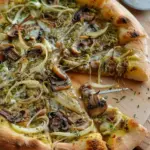 Leek, Mushroom and Pesto Pizza