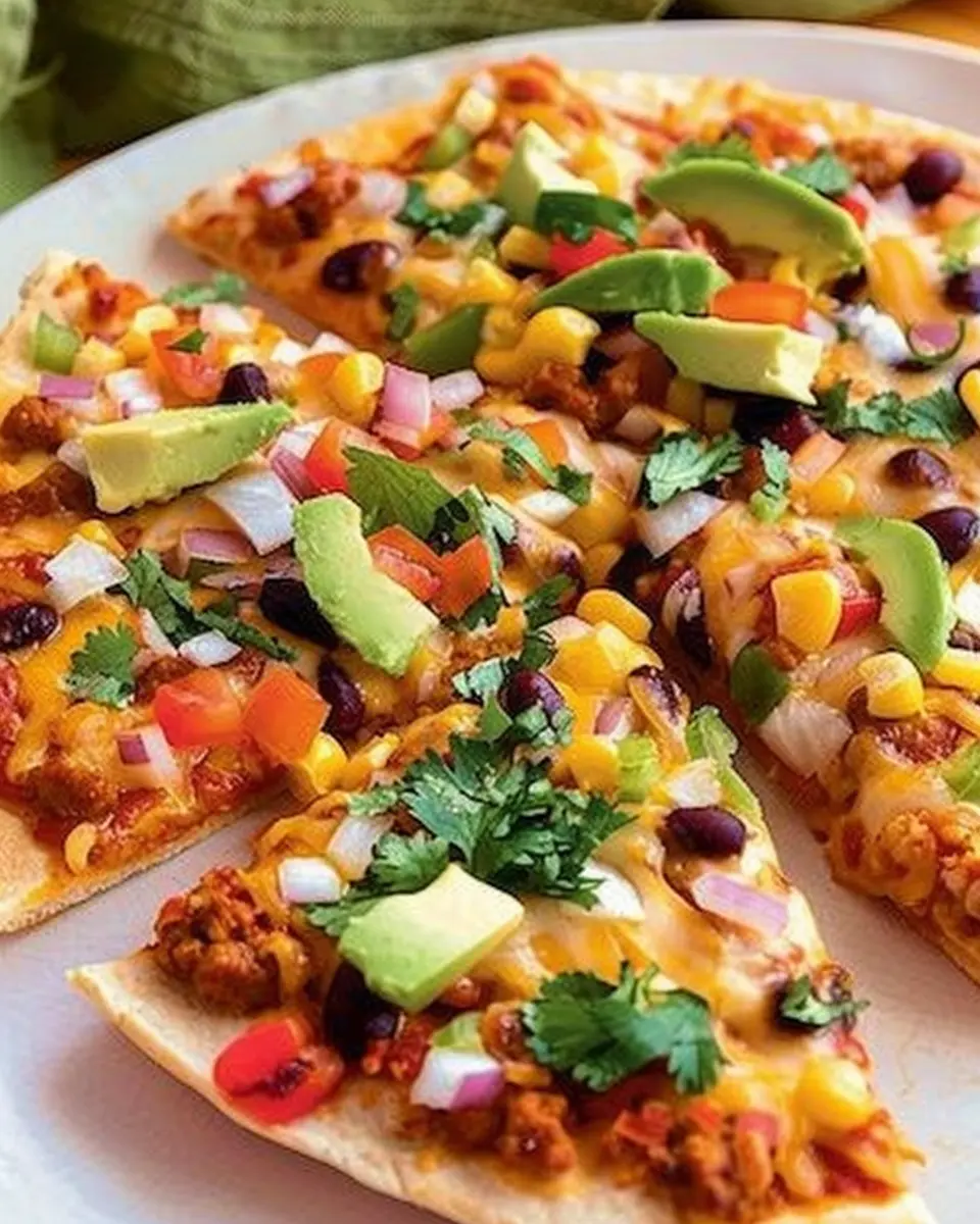 Mexican pizza: Easy Recipe with Turkey Bacon and Chicken Ham