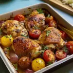 Orange-Garlic Chicken with Burst Tomatoes