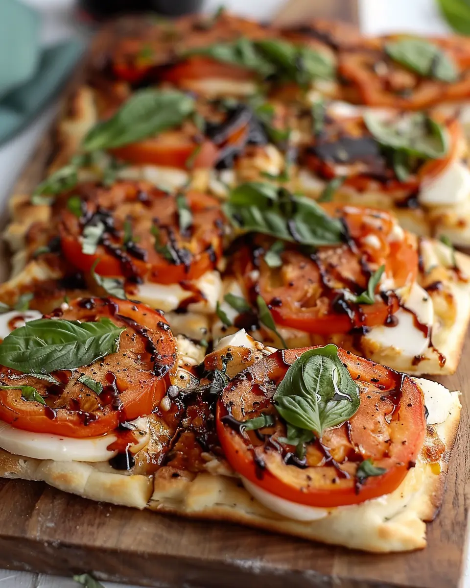 Chicken Caprese Flatbread: Easy Recipe with Turkey Bacon Delight