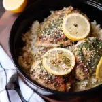 Slow Cooker Lemon Herb Chicken and Rice