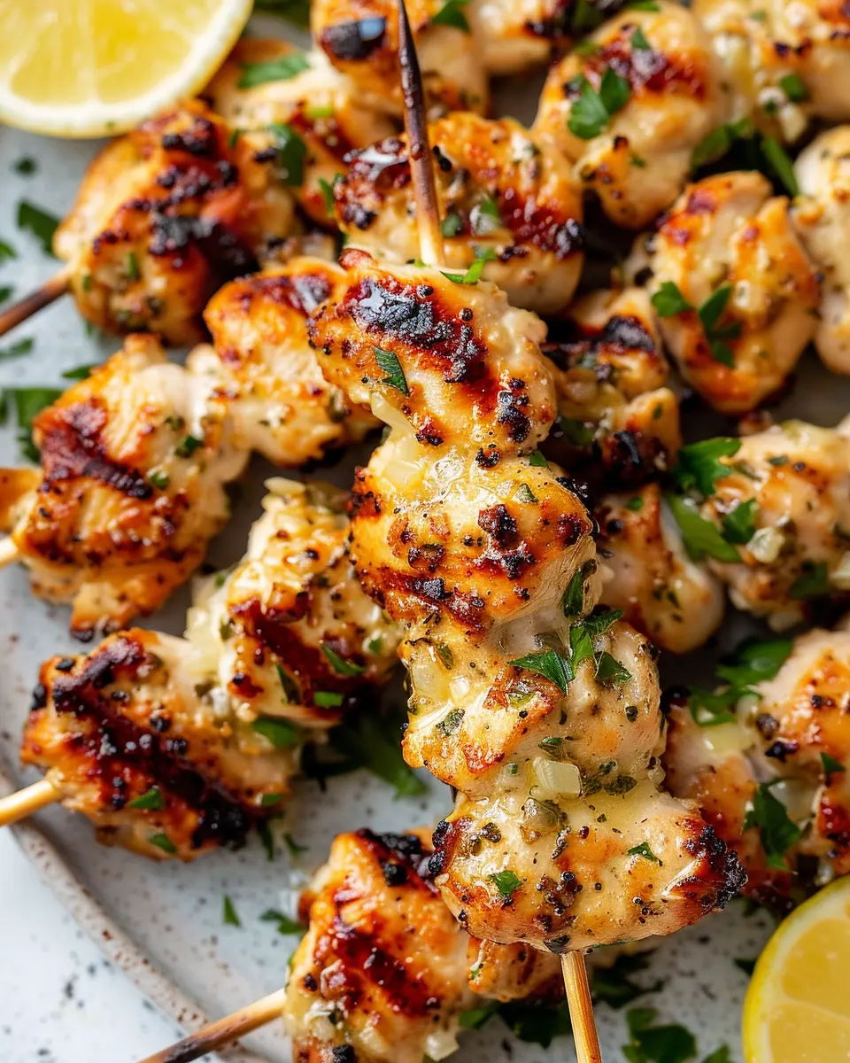 Garlic Parmesan Chicken Skewers: Easy and Flavorful Delight
