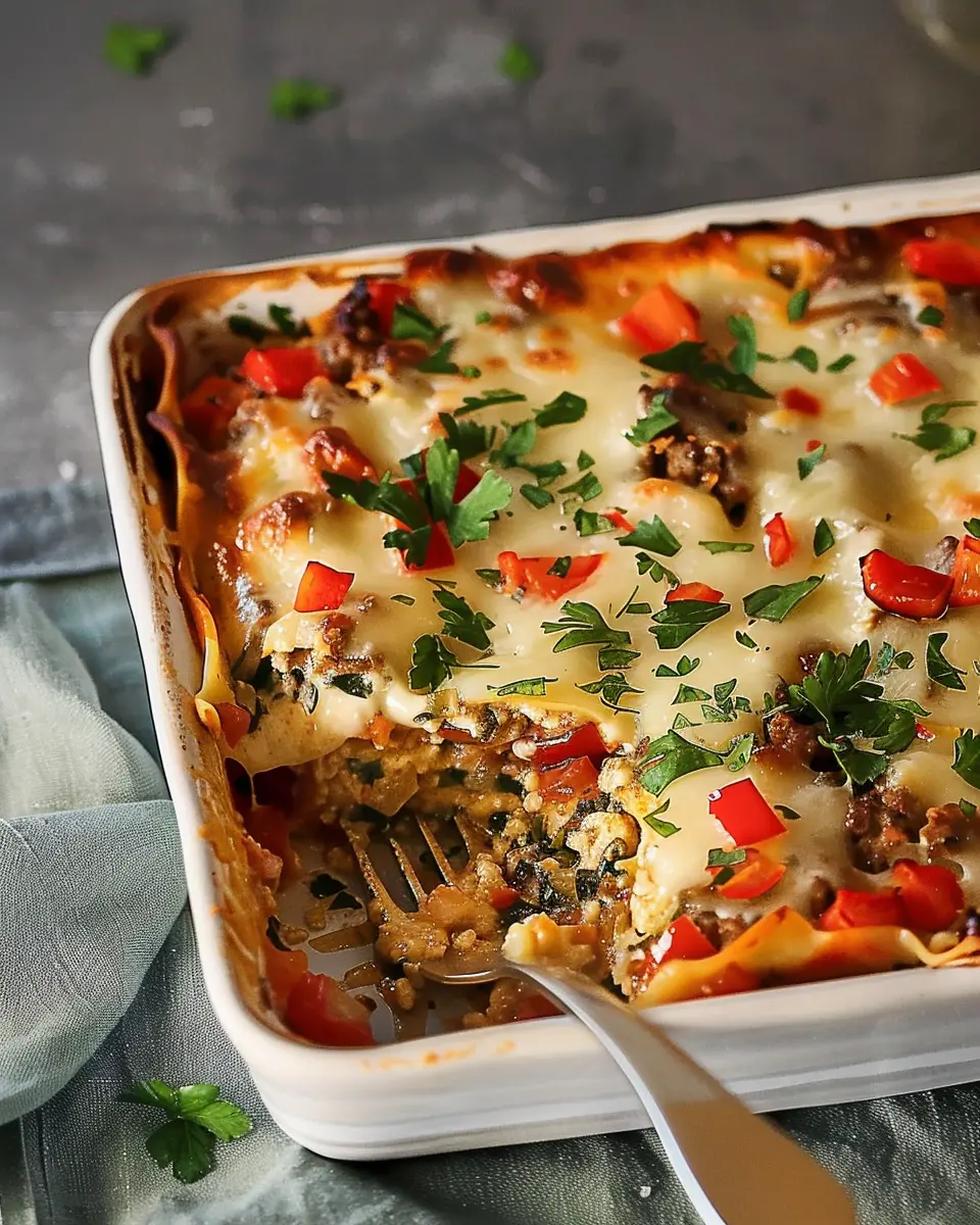 Italian Casserole: Easy Comfort Food with Turkey Bacon and Chicken Ham