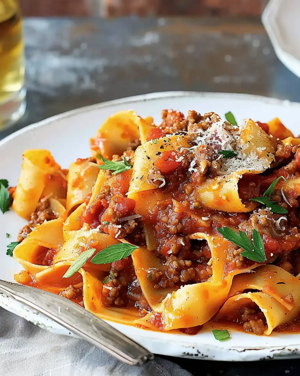 Slow-Cooker Bolognese Sauce: Indulgent Pappardelle Pasta Delight