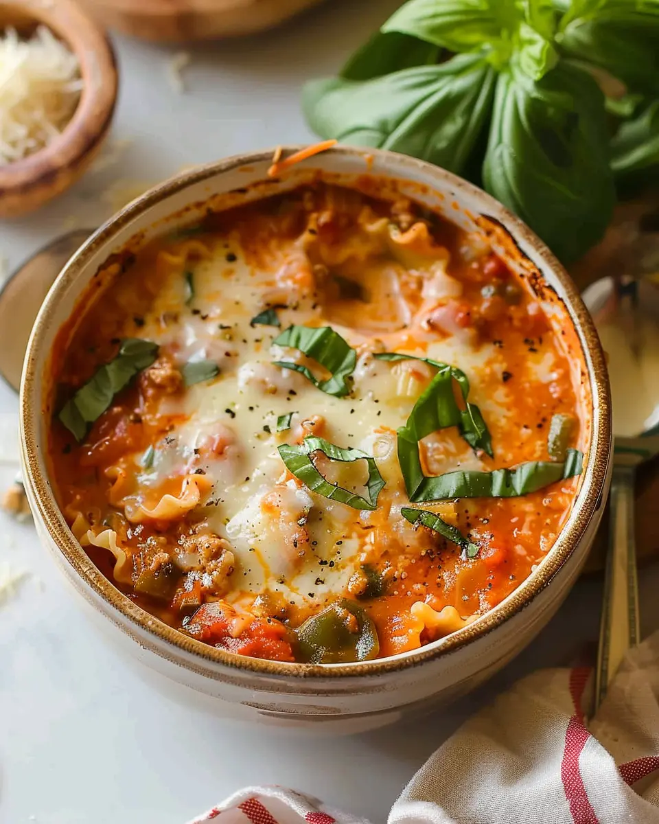 Easy Creamy Lasagna Soup: A Cozy Twist with Turkey Bacon and Chicken Ham