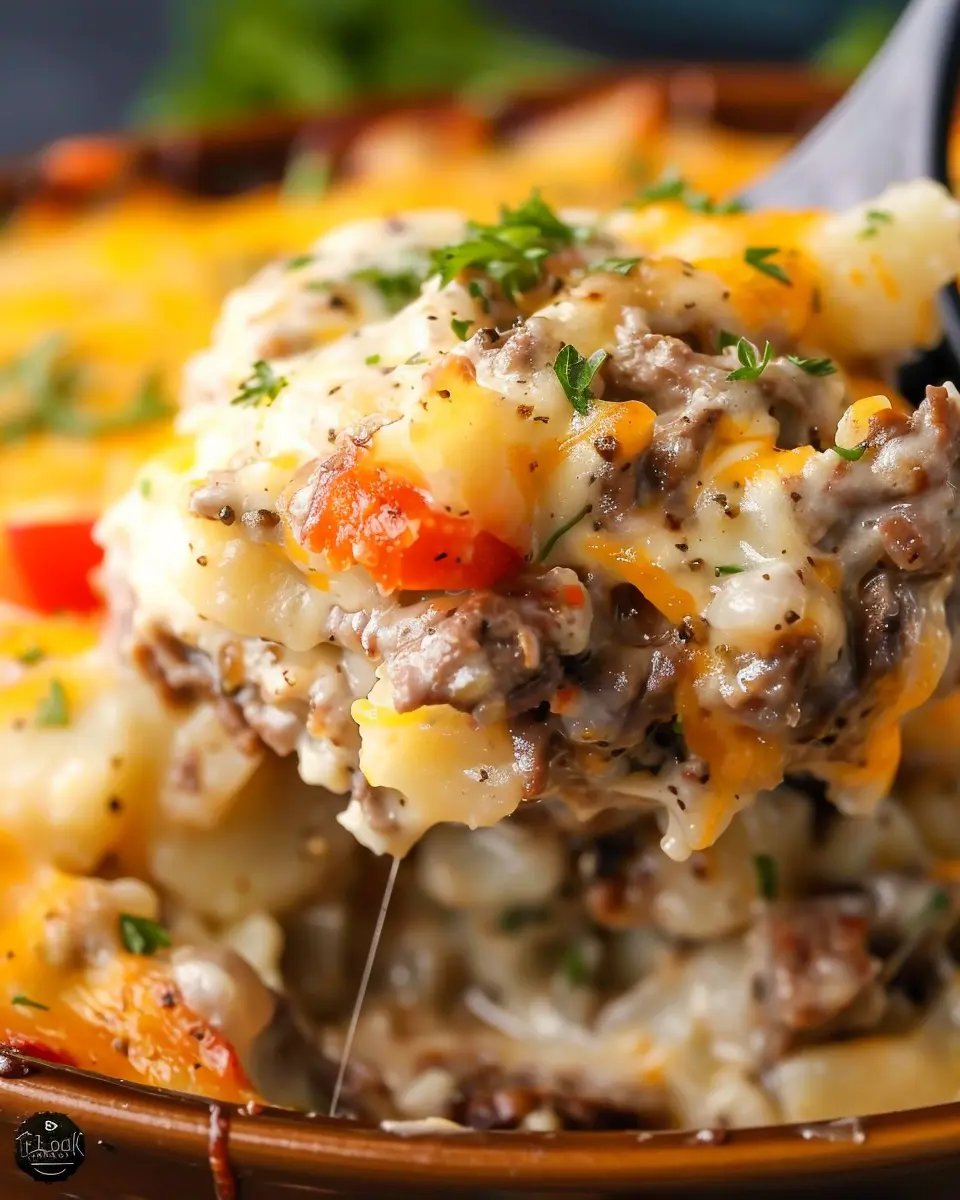 Slow Cooker Casserole: Indulgent Steak and Cheddar Potato Delight