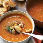 Roasted Tomato Soup with Cheddar Cheese