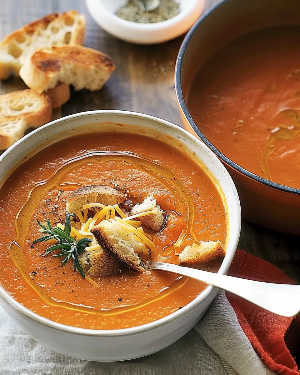 Roasted Tomato Soup with Cheddar Cheese: The Best Comfort Dish