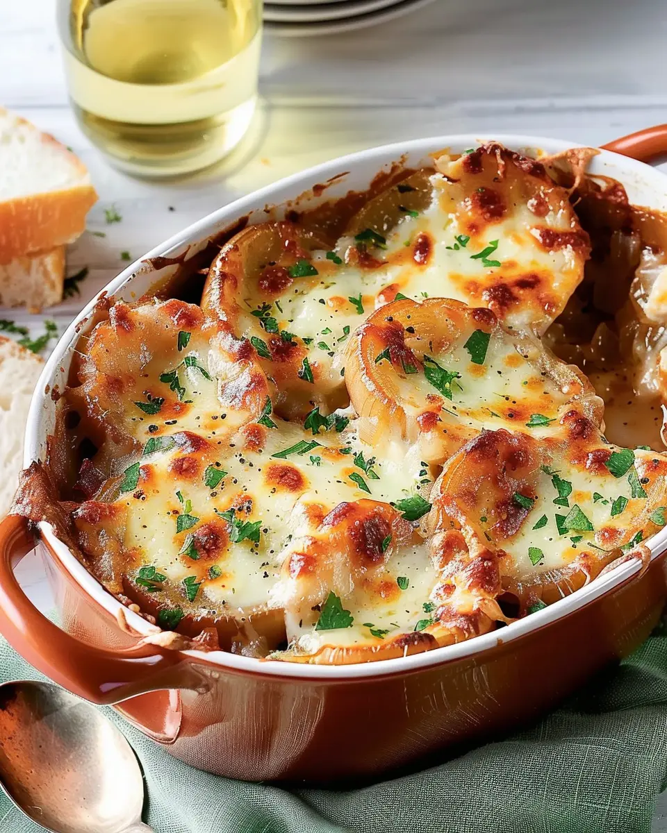 French Onion Soup Casserole: A Comforting Twist with Turkey Bacon