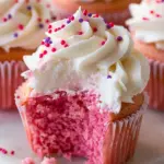 Pink Velvet Cupcakes with Vanilla Buttercream Frosting