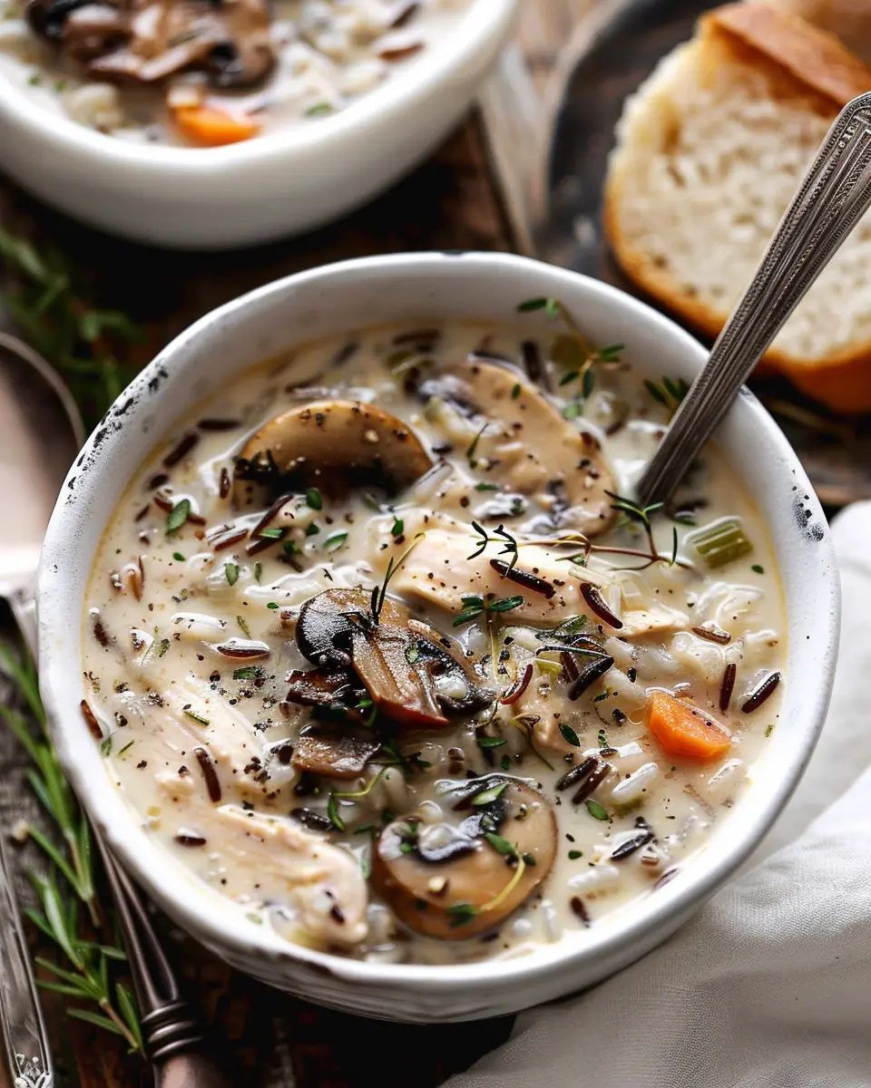 Creamy Mushroom Chicken Soup: Hearty Wild Rice Delight