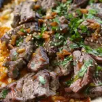 Steak Cheese and Rice