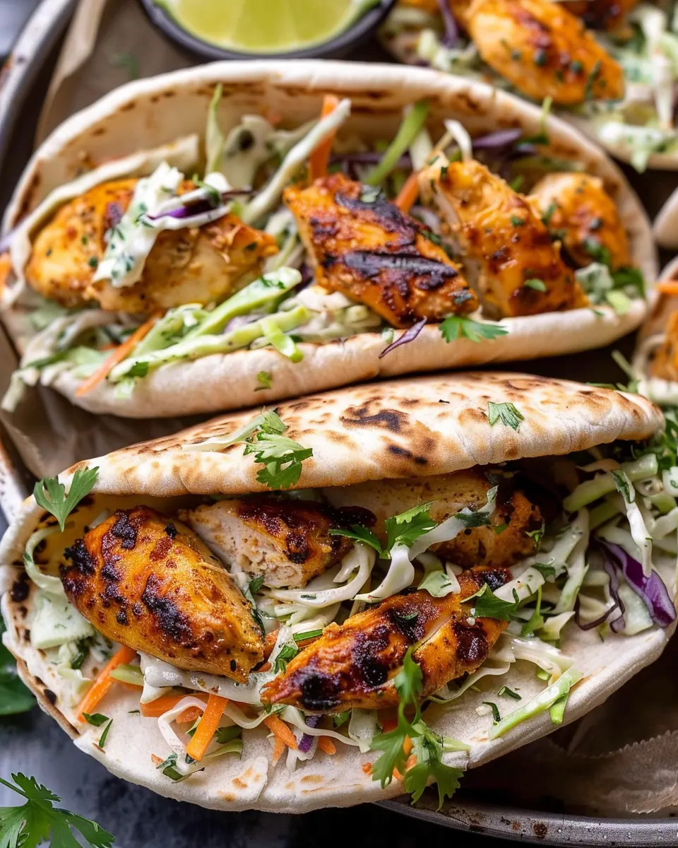 Sheet Pan Chicken Pitas with Herby Ranch Slaw