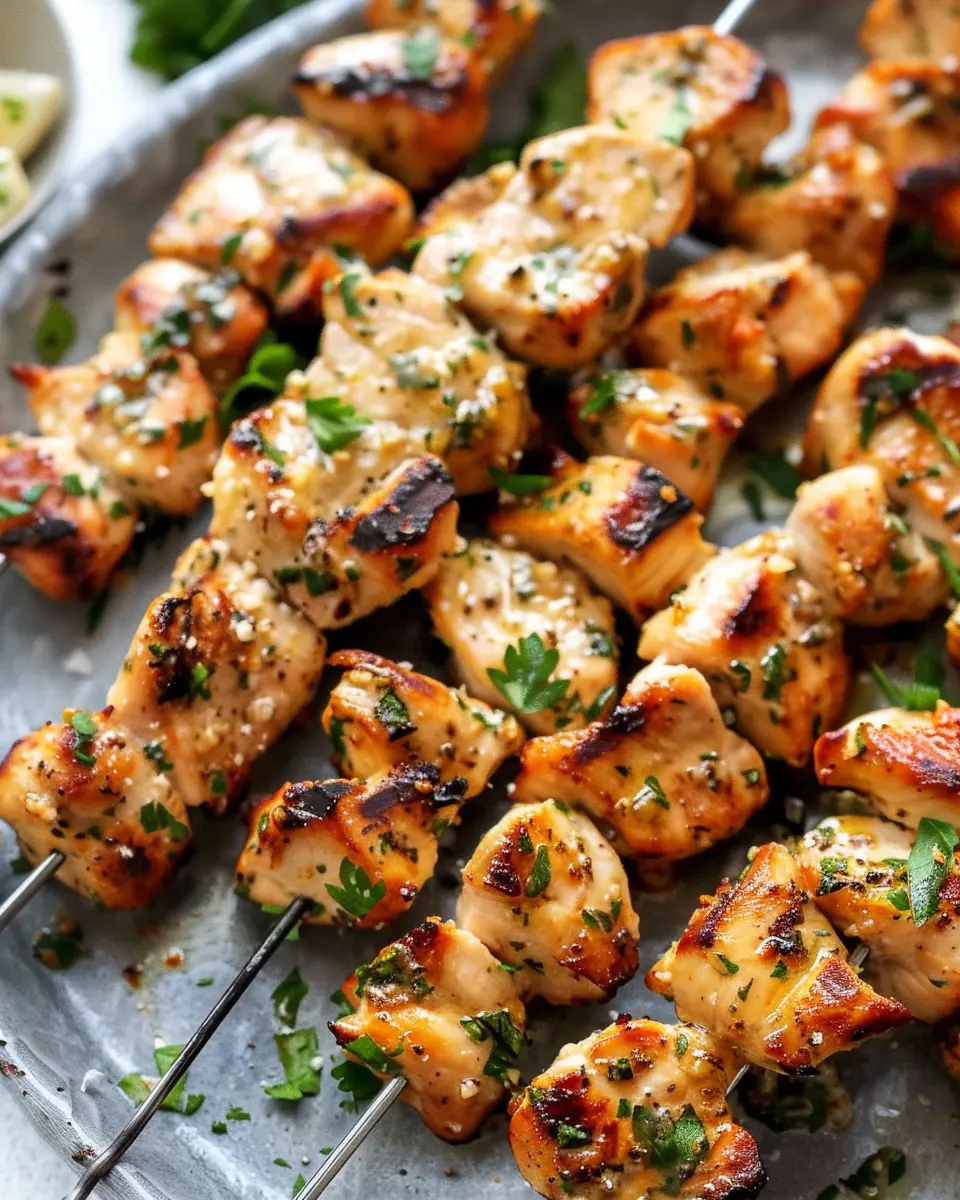 Garlic Parmesan Chicken Skewers: Juicy and Easy Grilled Delight