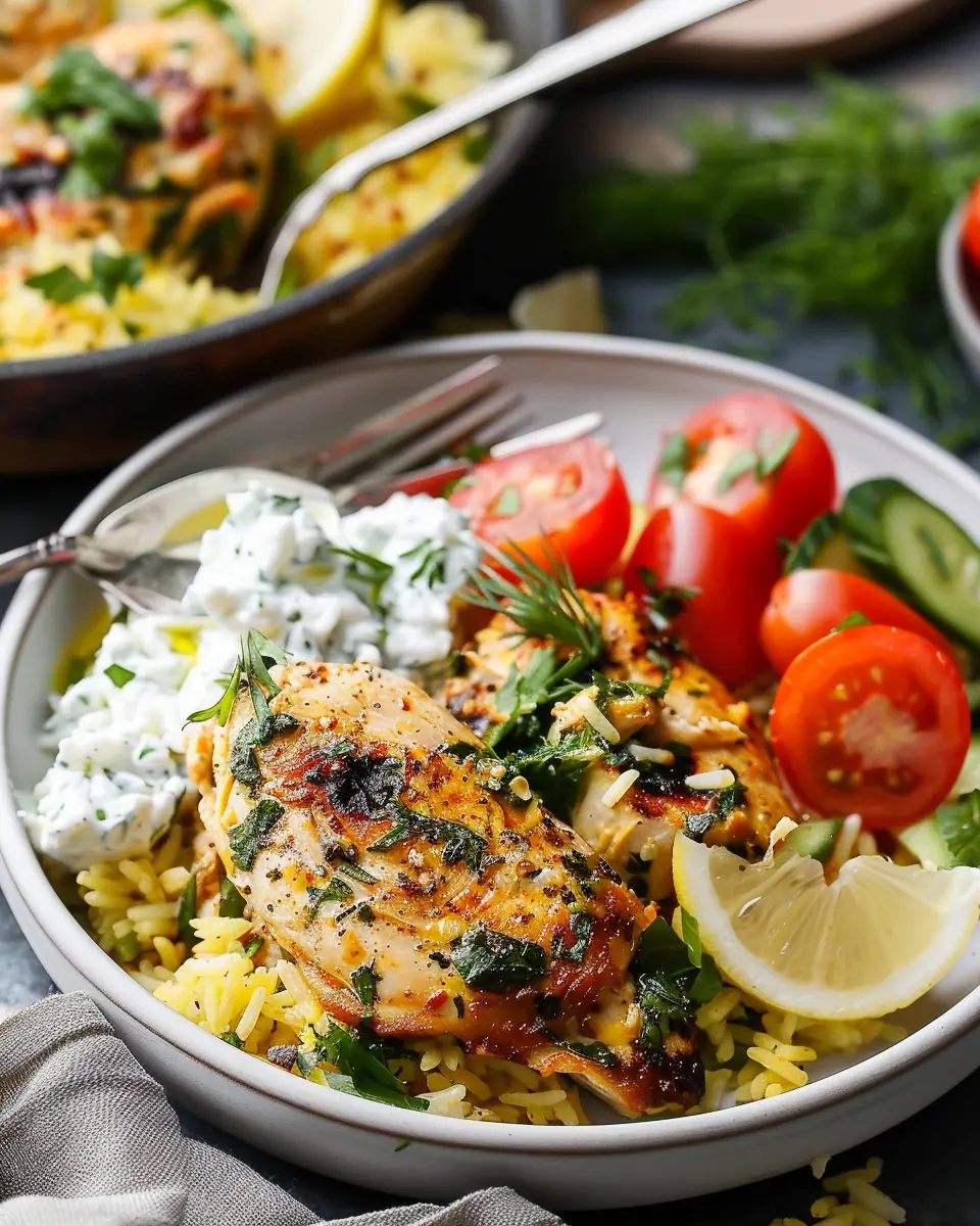 Dump-and-Bake Chicken Tzatziki: Easy, Flavorful Rice Delight
