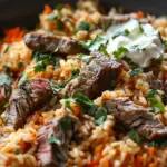 Steak Queso Rice