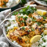 Dump-and-Bake Chicken Tzatziki with Rice Recipe