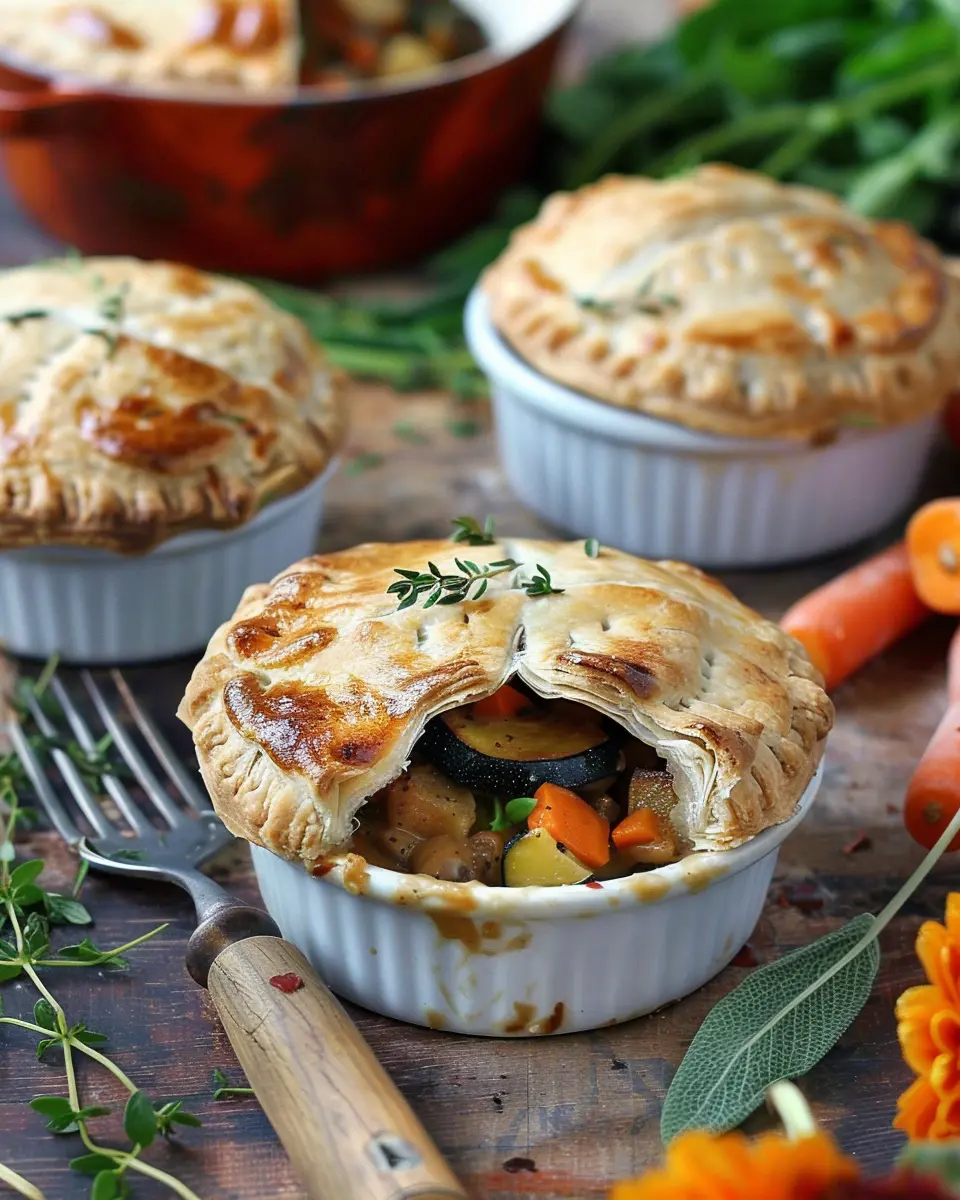 Roasted Autumn Vegetable Pot Pies