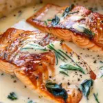 Tuscan Salmon with Parmesan Cream Sauce