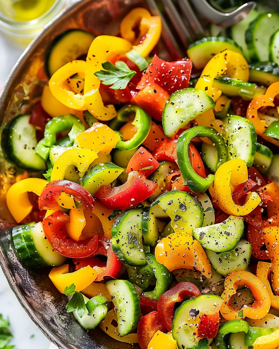 Viral TikTok Cucumber and Bell Pepper Salad Recipe