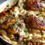 Crockpot Creamy French Onion Chicken and Orzo Made Easy