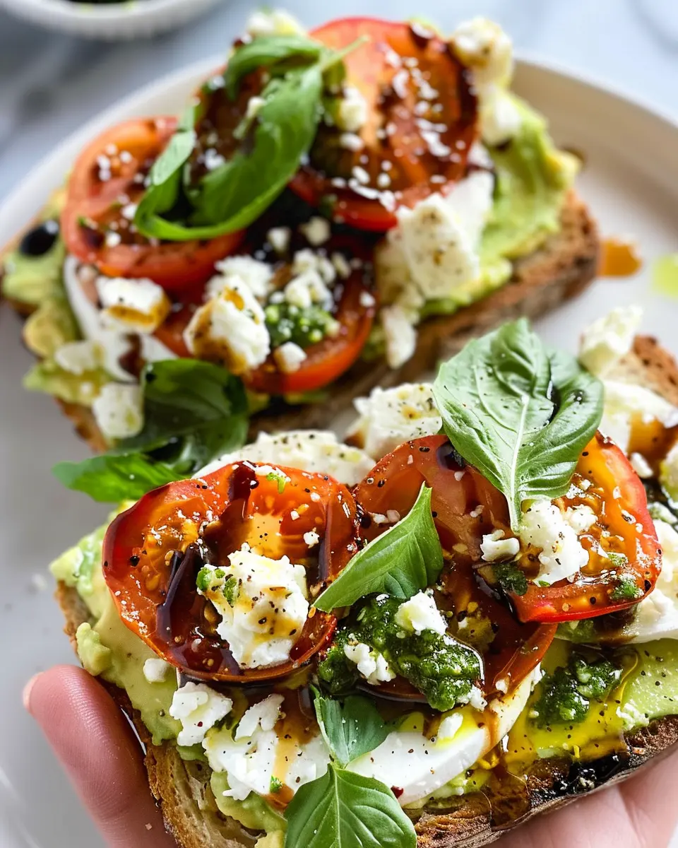 Caprese Avocado Toast with Feta: A Delicious Twist for Lunch