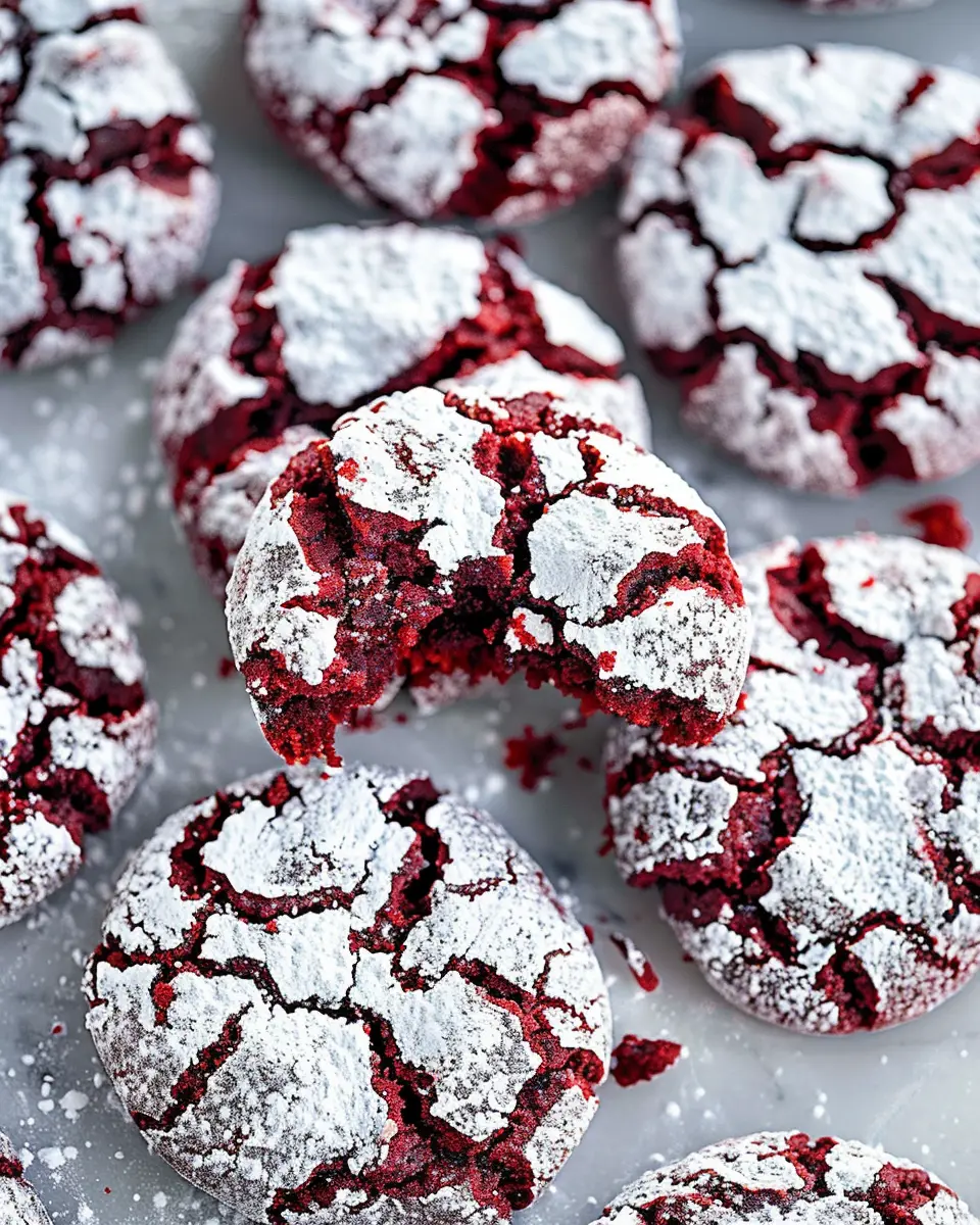 Red Velvet Crinkle Cookies