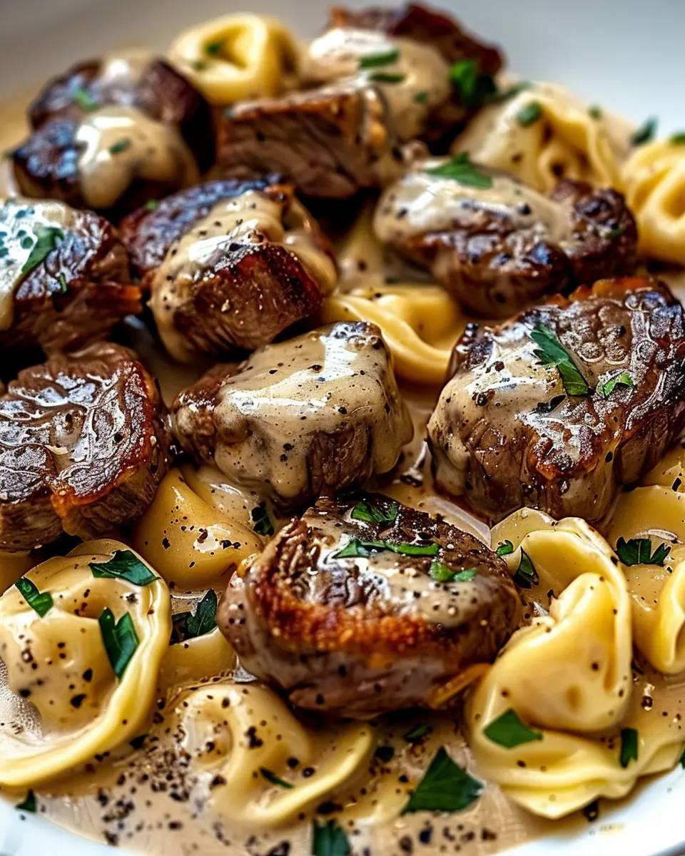 Cracked Garlic Steak Tortellini in Creamhouse Sauce Bliss: A Delicious Indulgence